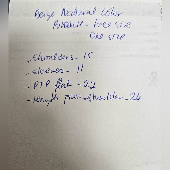 Elegant Cream Blouse with Tie Neck One Size - Picture 9 of 9